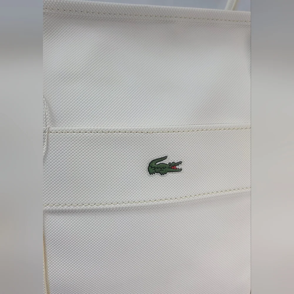 Lacoste Cream White Tote Bag Croc Logo